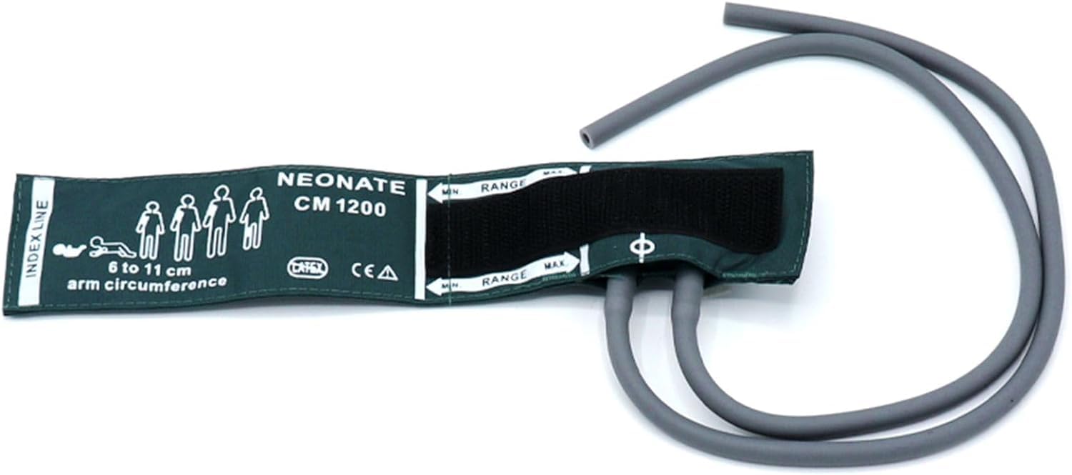 Universal NIBP Cuff for Neonate, 6-11 cm Double Tube Reusable Nylon Replacement Blood Pressure Cuff, No Connector