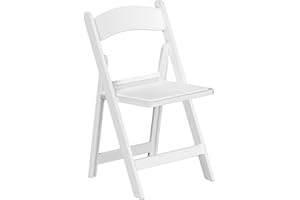 Allpop Resin Folding Chair with Vinyl Padded Seat, 550LB Capacity, Commercial Chair Set for Party Wedding Picnic Events, White