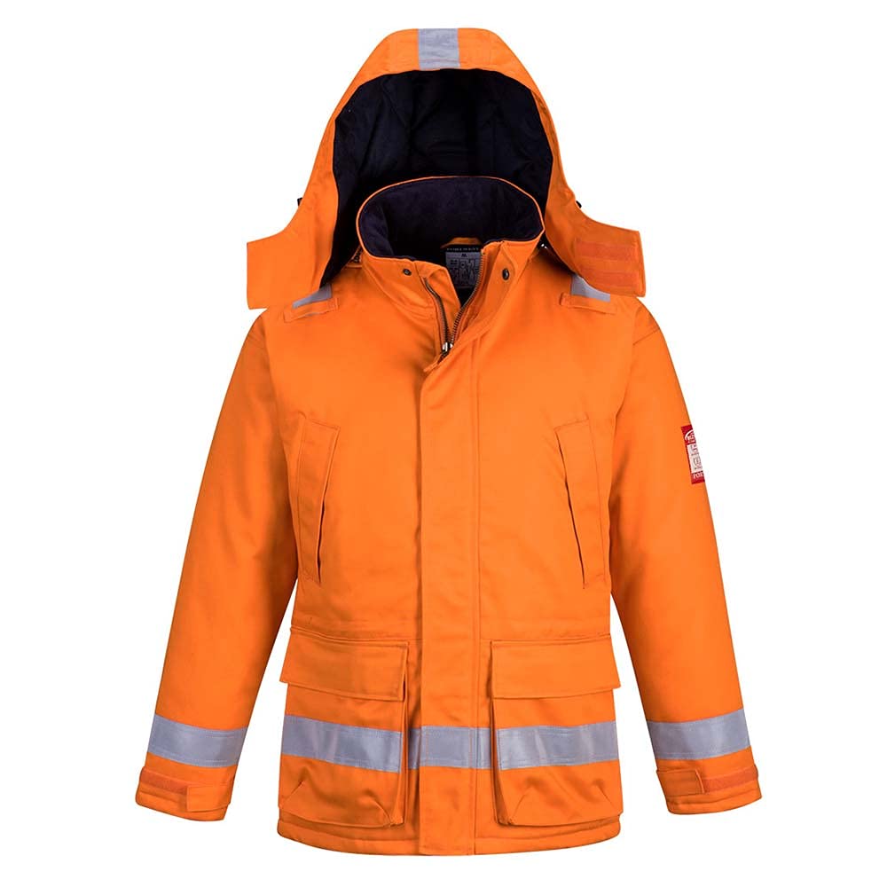 Portwest FR Anti-Static Winter Jacket, Size: XXL, Colour: Orange, FR59ORRXXL