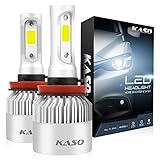 H11 LED Headlight Bulbs - KASO All-in-One Conversion Kit Fog Lights H8 H9 8000LM 72W/Set 6500K Cool White Highly Waterproof 3 Years Warranty (H11 H8 H9)