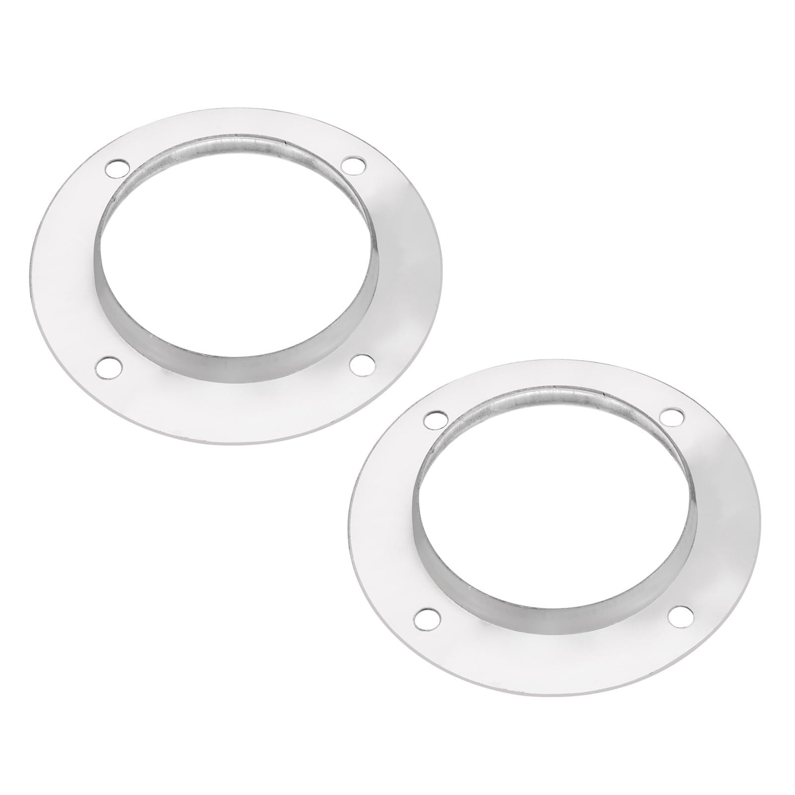 PATIKIL 4" Duct Connector Flange, 2 Pack Straight Pipe Exhaust Flange Stainless Steel Duct Mounting Plate for Heating Cooling Ventilation HVAC System