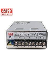 MEAN WELL SP 320   12 Fuente de alimentación, salida única, 12 V, 25 A, 300 Watt, 8.5" L x 4.5" W x 2.0" H, plata