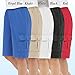Collections Etc Women's Elastic Waist Cargo Pocket Short, Khaki, Large