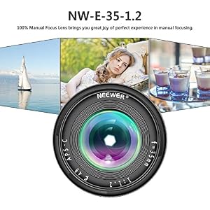 Neewer 35mm F1.2 Manual Focus Large Aperture Prime APS-C Aluminum Lens for Sony E Mount Mirrorless Cameras A7III A9 NEX 3 3N 5 NEX 5T NEX 5R NEX 6 7 A6400 A5000 A5100 A6000 A6100 A6300 A6500