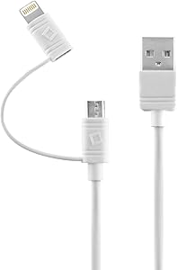 Cellet Micro USB & Lightning Fast Charging 2-in-1 Data Cable (Apple MFI Certified) Compatible for Apple iPhone 11 11 Pro 11 Pro Max Xs Max Xr X SE 8 7 6 5 iPad Pro Air Mini4 iPod Touch Air Pod Pro
