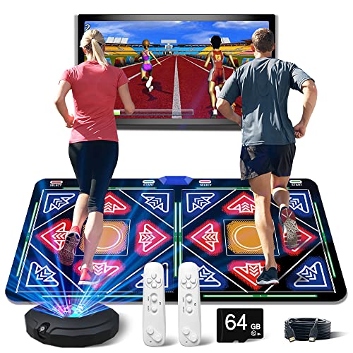 HSAHL HDMI Musical Electronic Dance Mats with Camera,64G Memory Card,It Features 1030 Games、700 Songs and 81 MV,Double User Fitness Dance Pad Dancing Mat for Kids & Adults, Gift for Boys & Girls