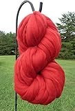 Cayenne Red Wool Top Roving Fiber Spinning, Felting Crafts USA (4oz)