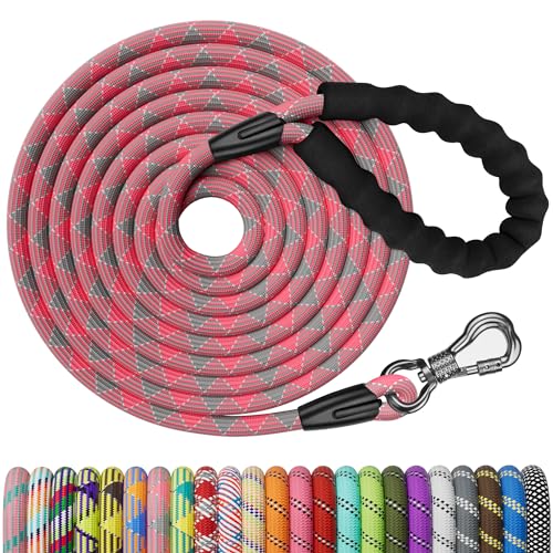 NTR Long Leash, 100FT Leash for Large Breed Dogs with Swivel Lockable Hook and Padded Handle, Pink Dog Lead for Walking, Hunting, Camping, Yard โ image 1