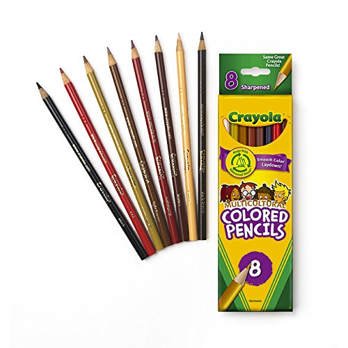Crayola Multicultural Colored Pencils, 8 Assorted Skin Tone Colors