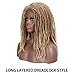 FASHION IDOL Synthetic Dreadlock Wigs 21 Inches Ombre Blonde Faux Locs Wig Curly Rolls Twist Wig Wigs for Black Women