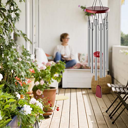 FittiDoll Wind Chime 6 Metal Tubes Perfect for Patio, Garden, and Outdoor Home Décor 27 Inch