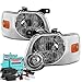 VIPMOTOZ Chrome Housing Headlight Headlamp Assembly For 2006-2010 Ford Explorer, Built-In 55 Watts Xenon HID Low Beam, Driver & Passenger Side