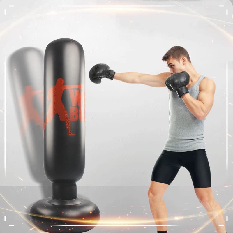 Beauenty Inflatable Punching Bag With Stand for Kids - Free Standing Boxing Bag for Karate, Taekwondo, De-stress - With Air Pump Boxing Set (160cm)
