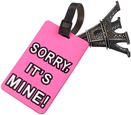 New Suitcase Luggage Tags, Luggage Label, Gaxuvi ID Address Holder Silicone Identifier Label (Hot Pink)