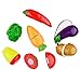 Acekid 20-Piece Kids Plastic Fruits Vegetables with Basket Cookware Cutting Food Set Stovetop Pretend Cooking Toys
