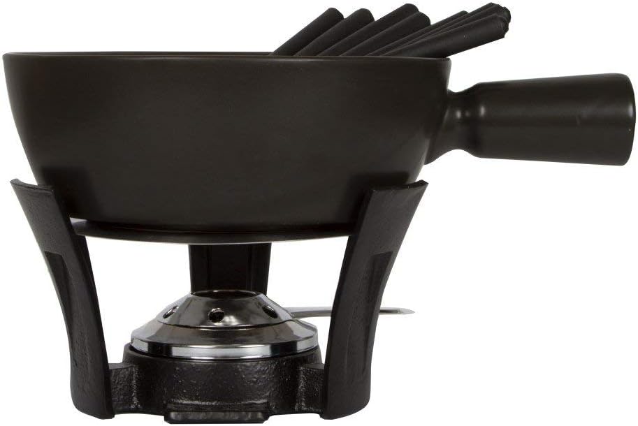 BOSKANero Large Cheese Fondue Set, 2.2 Liters, Black