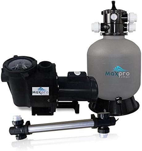 MaxPro Maximus 20000 Professional Pond Filter Package (Maximus MPM9500 Pump, MaxPro 20000 Bead Filter, Stainless Steel 75 Watt UV Clarifier)