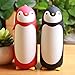 Penguin Glass Water Tumbler- Cute Water Bottle Double Walled Cup Flask Travel Mug for Kids, Students, 9.6oz, Black