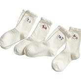 OurSuperDeals Fuzzy Bear Fall Kawaii Socks for Women Teen Girls Cute Cozy Fluffy Animal Japanese Home Sleeping