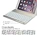 iPad Air 2 Keyboard Case, iEGrow F8S+ Slim Bluetooth Clamshell Keyboard Case with 7 Colors LED Backlit for iPad Air 2 Model A1566/A1567(Silver)