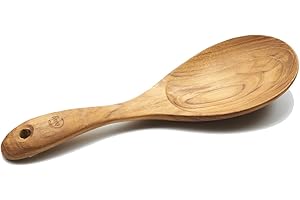 (Rice Paddle) - FAAY Premium Teak Wood Rice Paddle, Handcraft Rice Serving Spoon