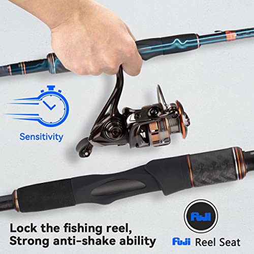 baitcaster rod and reel combo cabela& 39 Blusea 5.9ft Baitcasting Fishing Rod and Reel Combo, Carbon Fiber Pole,  Full Starter Kit