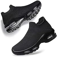 YHOON Women's Walking Shoes - Sock Sneakers Slip on Mesh Platform Air Cushion Athletic Shoes Work Nurse Comfortable