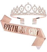 Birthday Crown, Didder Birthday Girl Sash & Rhinestone Tiara Set, Birthday Tiara Birthday Crowns ...