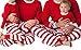 Faithtur Christmas Pajamas Unisex Adult Seasonal Sets Stripes Pyjamas Sleepwear (Label L, Red)