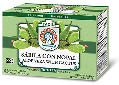 Tadin Aloe Vera With Cactus Tea, 24 Bags Per Box (4 Pack)