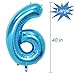 Tellpet Blue Number 6 Balloon, 40 Inch
