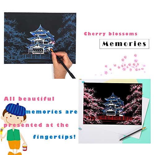 image for BOTEEN Scratch Art Paper Rainbow Painting Sketch, City Series Night Sc