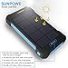 Solar Chargers,X-DNENG 10000mAh Portable Solar Power Bank High Efficiency Sunpower Cellphone Chargers Rain-Resistant Dirt/Shockproof Backup with Dual USB Port Solar Battery Charger for USB Devices