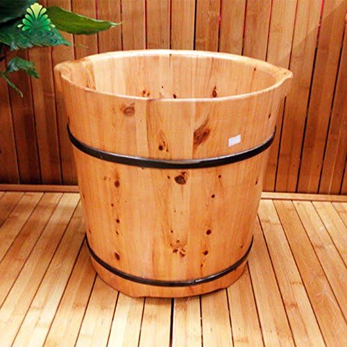 NAN Leggings bucket barrel Wild cedar wood One-sided leg barrel Wooden footbath Foot bath barrel (37cm* 37cm)