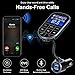 Bluetooth FM Transmitter for Car, Frienda Wireless Radio Adapter Car Kit with Hand-Free Calling, 5V/3.4A Dual USB Ports, On Off Button, A2DP Aux Input/Output TF Card and USB MP3 Player