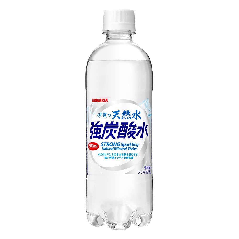 サンガリア　伊賀の天然水　強炭酸水 500ミリリットル (x 24)商品画像