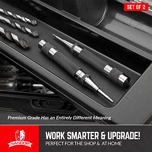 Heavy Duty Automatic Center Punch with Hardened Steel Pack of 2