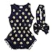 Baby Girl Clothes Gold Dots Bodysuit Romper Jumpsuit One-Pieces Outfits Set (12-18 Months, Navy Blue)
