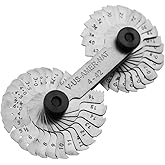 Grip US American National Thread Pitch Gauge MM &amp; SAE Markings - Measures Counts from .25 to 5.5mm and 4 to 42 SAE - 60 Degree Thread Profiles and Locking Devices