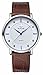 Tonnier Super Slim Quartz Casual Wristwatch Business Brown Genuine Leather Analog Men's Watch