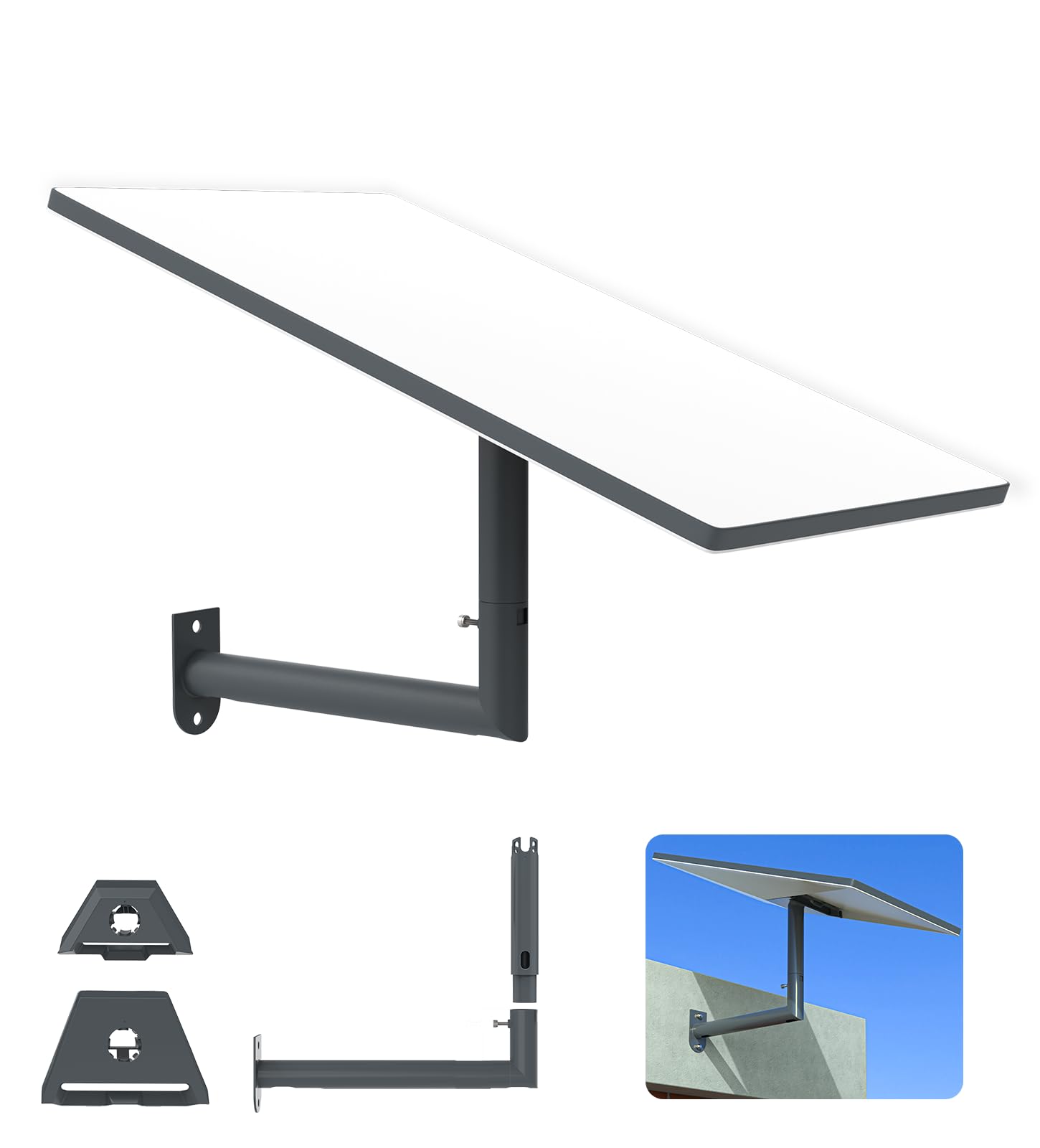 HOLACA Upgraded Mount for Starlink Gen 3/2,Starlink Mini, Adjustable Long Wall Mount Bracket Stable Support for Starlink V3/V2/Mini Mounting Kit, Accesories for Starlink Internet Kit Satellite