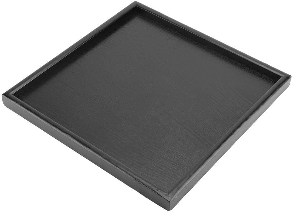 TOPINCN Solid Wood Serving Tray Rectangle Shape Tea Coffee Drinks Plate Snack Food Meals Breakfast Restaurant Platter Dining Tableware(30 * 30)