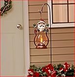 Santa Holiday Solar Lantern with Stake
