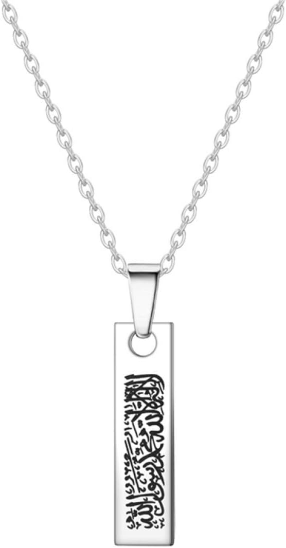 Value-for-Money New Allah Muslim Arabic Printed Pendant Necklace Stainless Steel Men Women Islamic Arab Fashion Jewelry for Women & Girls