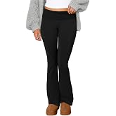 COPYLEAF Flare Leggings for Women Fold Over Stretch Bell Bottom Yoga Pants | Soft Modal Stretch Fabric,Adjustable Fold Over d