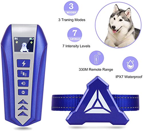 Zeonetak Rechargeable Dog Bark Collar, 3 Effective Modes Beep Vibration Static Stimulation, Stop Barking Collar for Dogs Small Medium Large, Waterproof, Adjustable Straps,with Remote,330M Remote Range