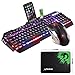 LexonElec@ Technology Keyboard Mouse Combo Gamer Wired Orange Yellow LED Backlit Metal Pro Gaming Keyboard + 3200DPI 6 Buttons Mouse + Mouse Pad for Laptop PC (Black & Mixed Backlit)