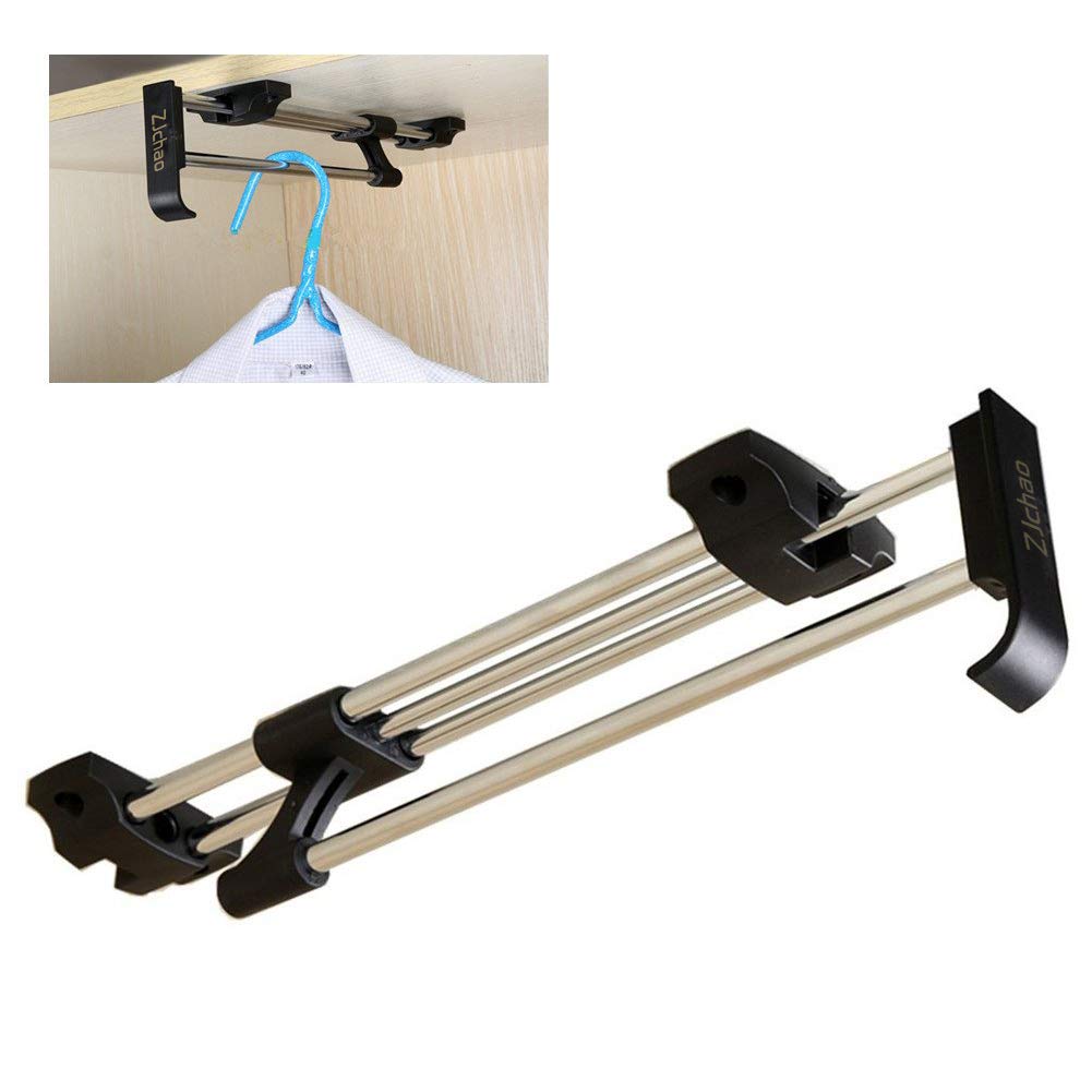 zjchao Wardrobe Pull Out Clothes Hanger and Rail Organizer (11.8 Inches) 30cm
