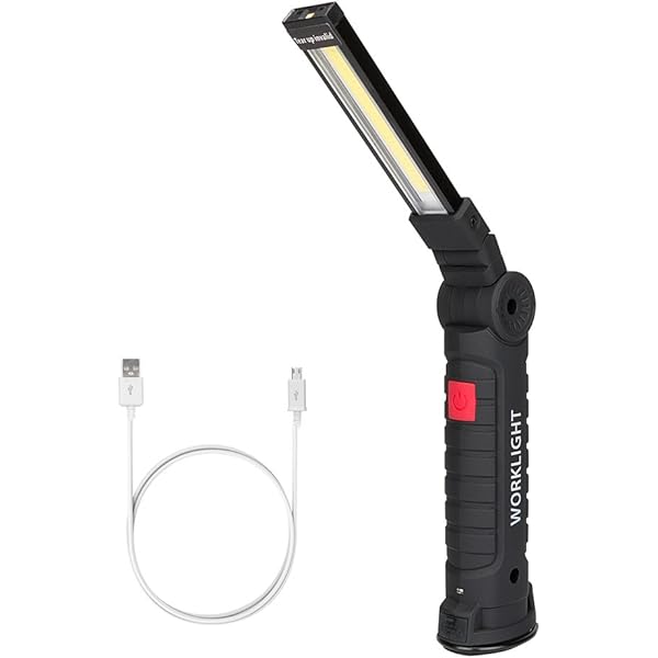Rechargeable COB LED Torch Inspection Lamp Work Light Flashlight for