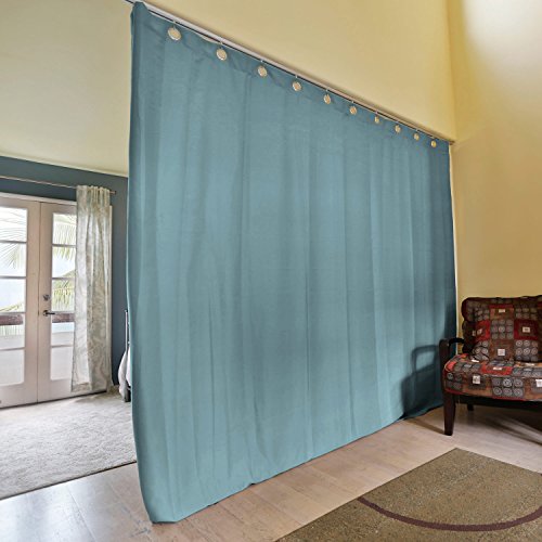 RoomDividersNow Premium Heavyweight Room Divider Curtain, 8ft Tall x 10ft Wide (Seafoam)